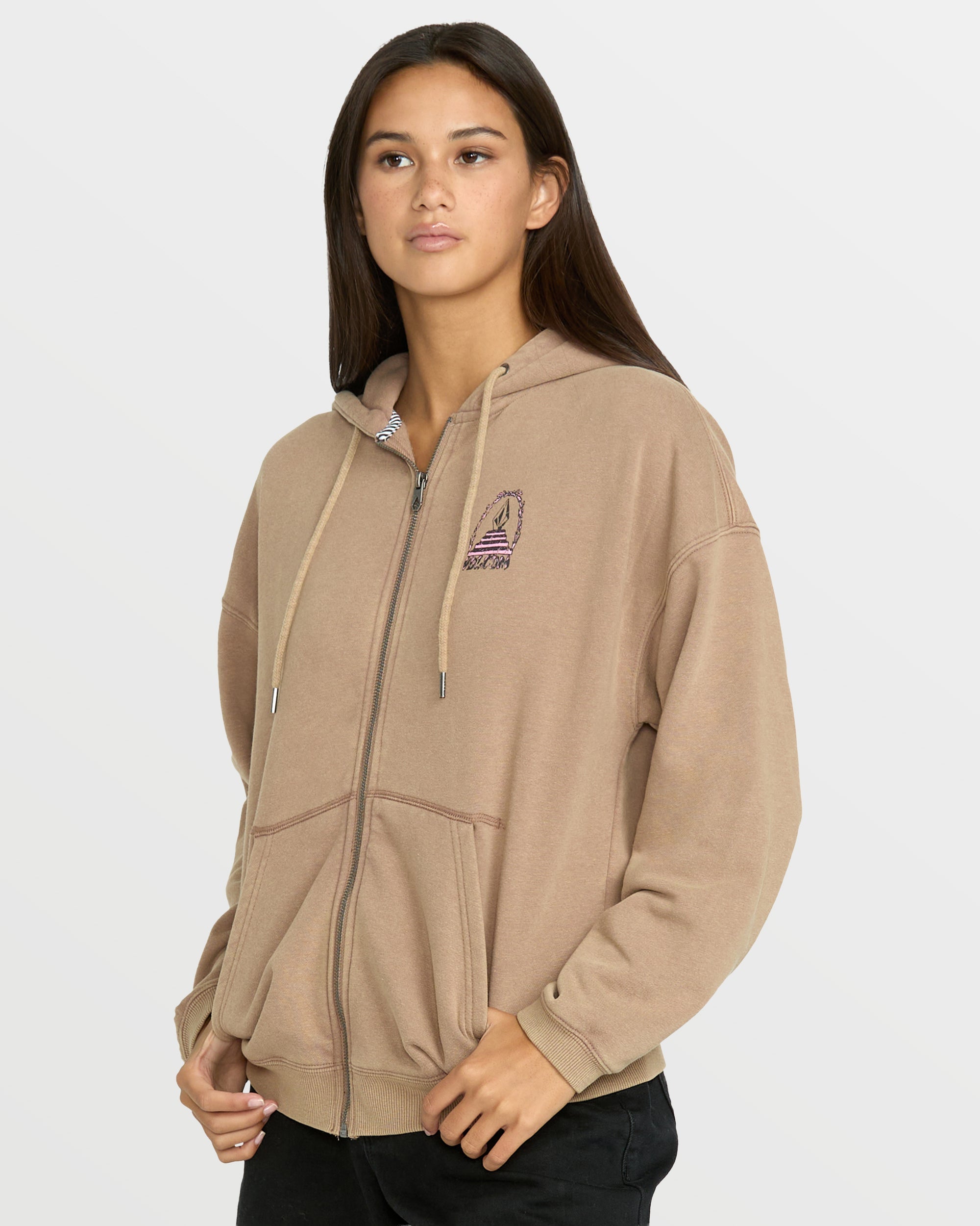 新品未使用STONE  PULL OVER HOODIE Women's Stone Art Up Zip Hoodie - Volcom