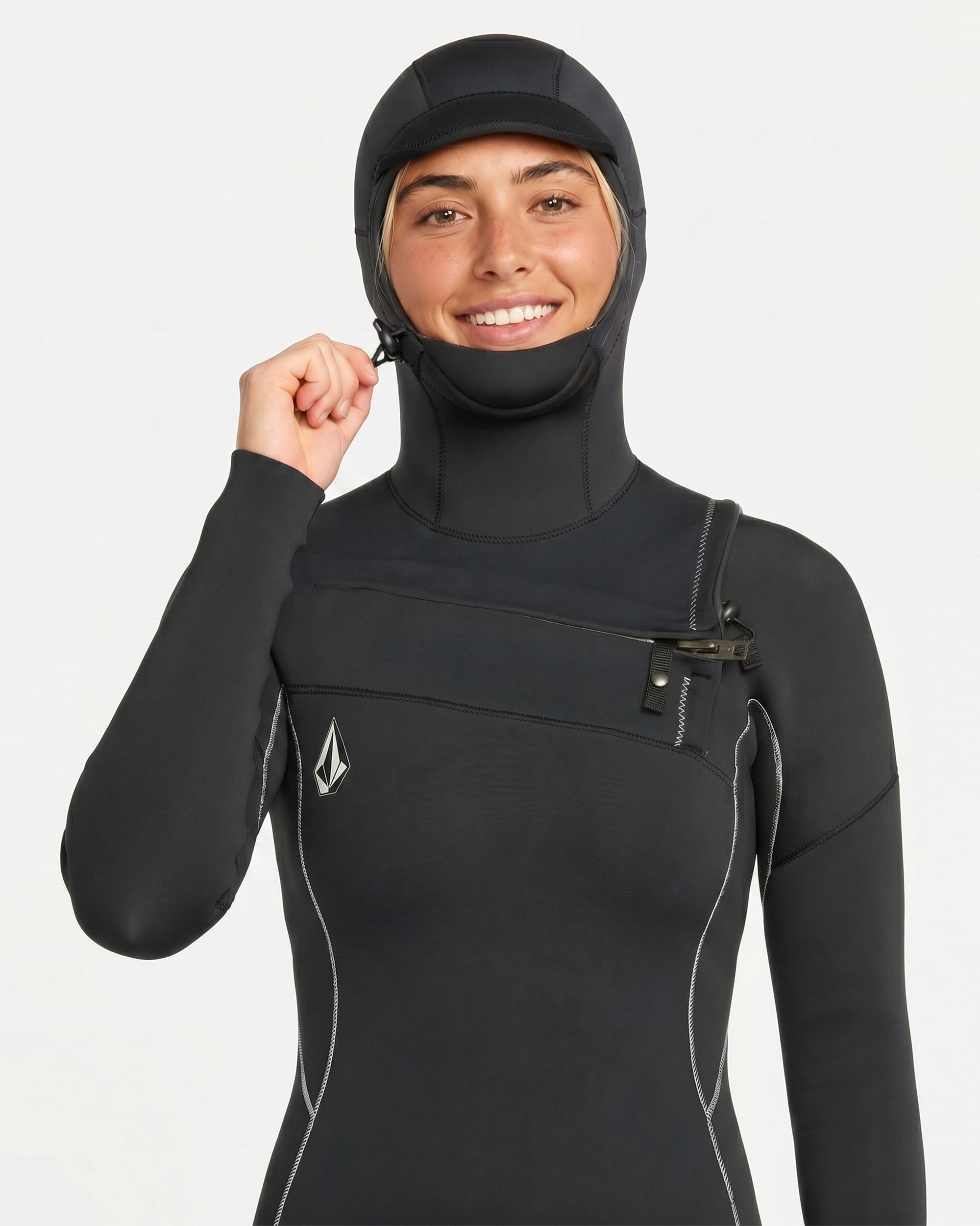 Women's 4/3MM Modulator Chest Zip Hooded Full Wetsuit - Volcom