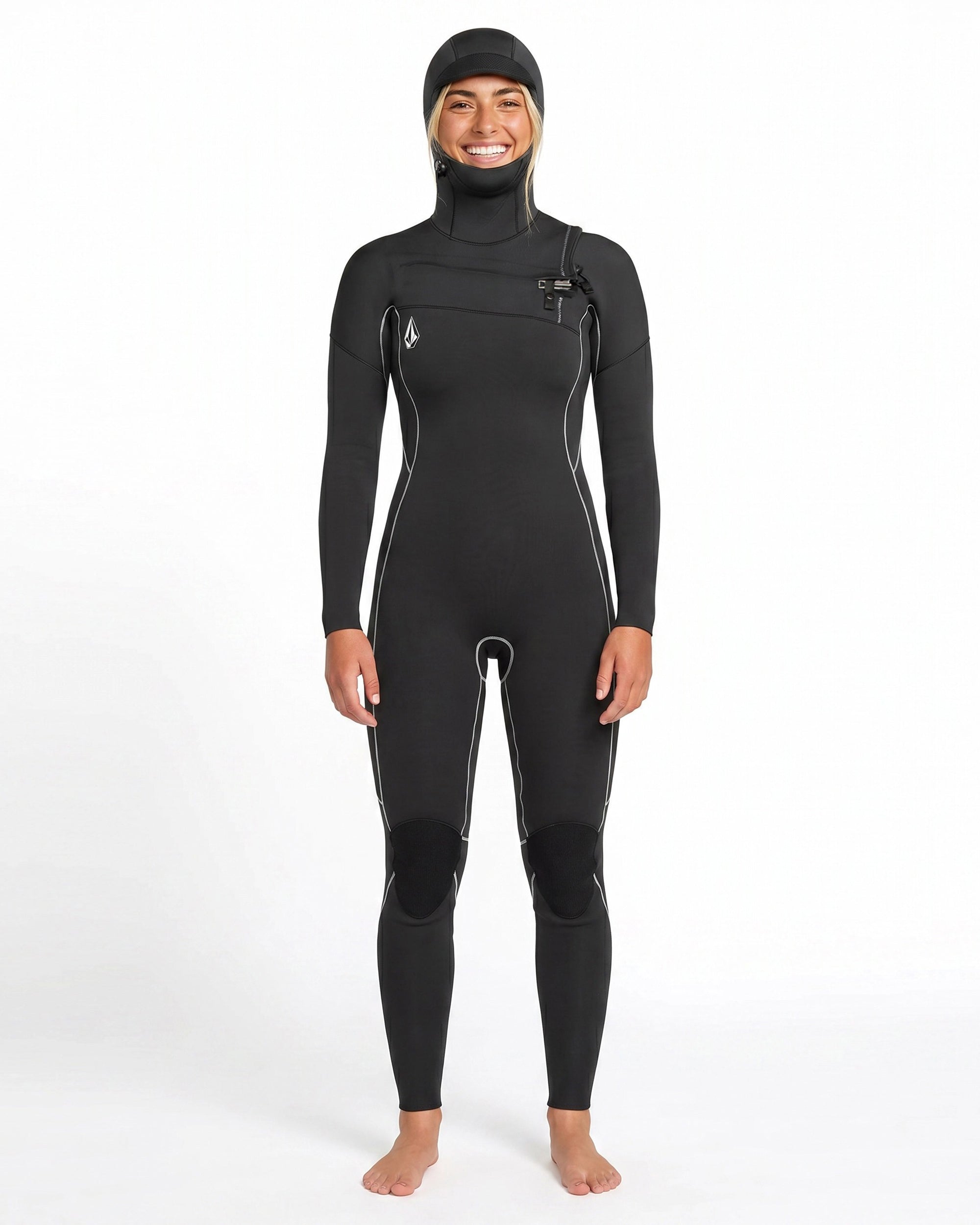 Women's 4/3MM Modulator Chest Zip Hooded Full Wetsuit - Volcom