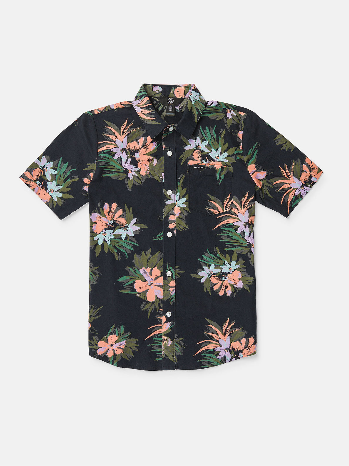 Big Boys Warbler Short Sleeve Shirt - Black Floral Print 3