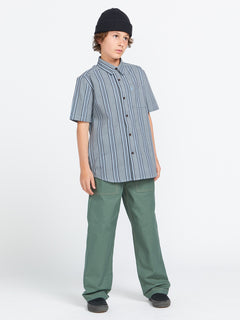 Big Boys Newbar Stripe Short Sleeve Shirt - Celestial Blue