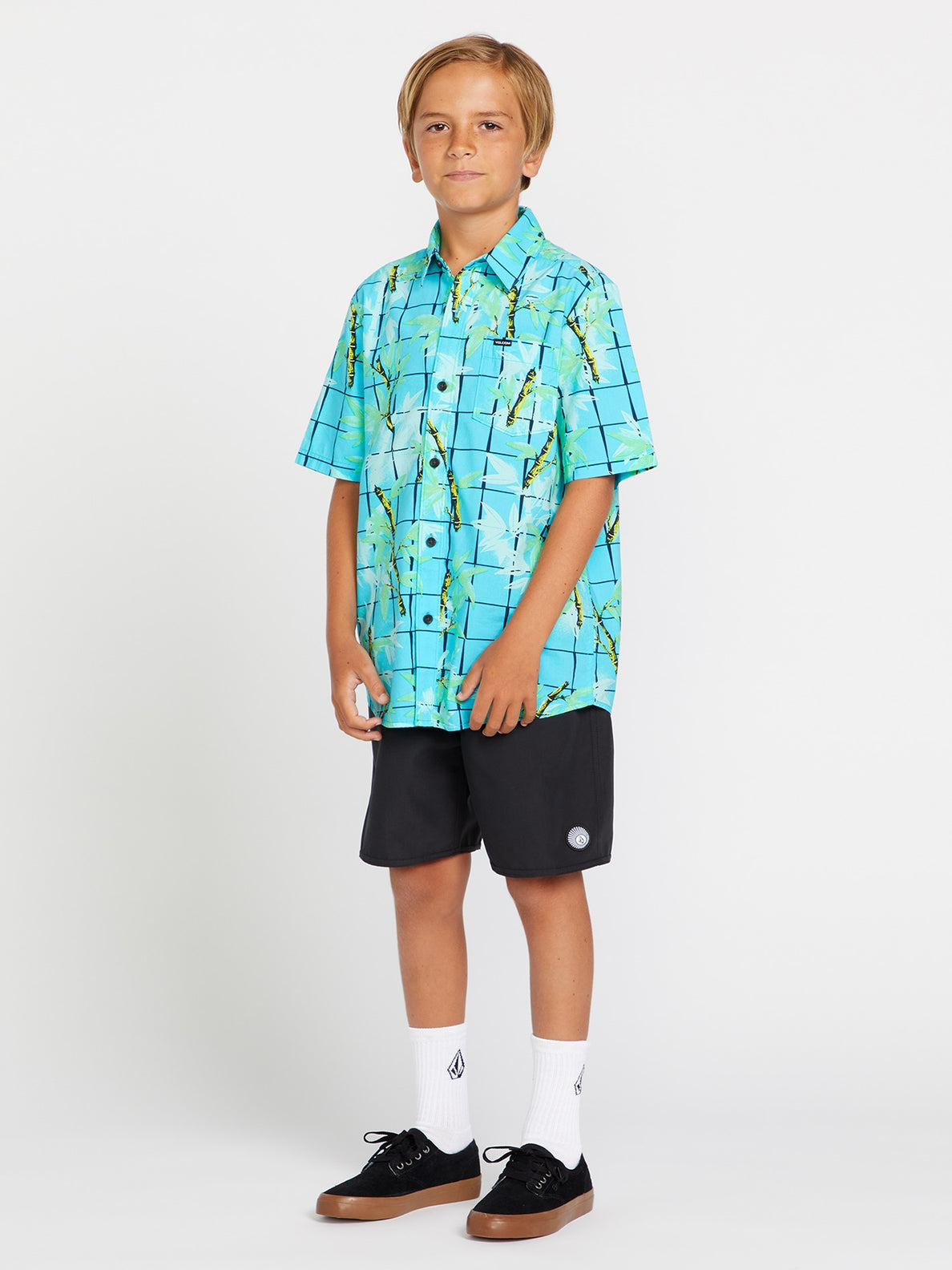 Big Boys Bamboozeled Floral Short Sleeve Shirt - Clearwater