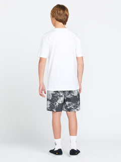 Big Boys Asphalt Beach Elastic Waist Hybrid Shorts - Black White