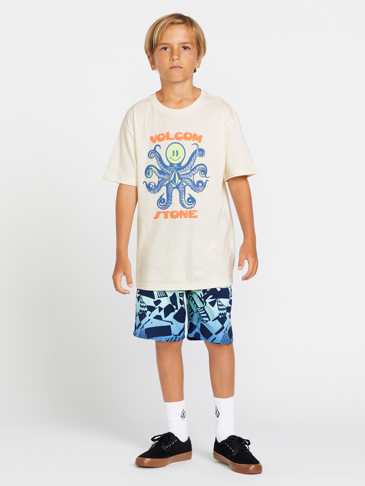 Big Boys Octoparty Short Sleeve Tee - Off White Heather