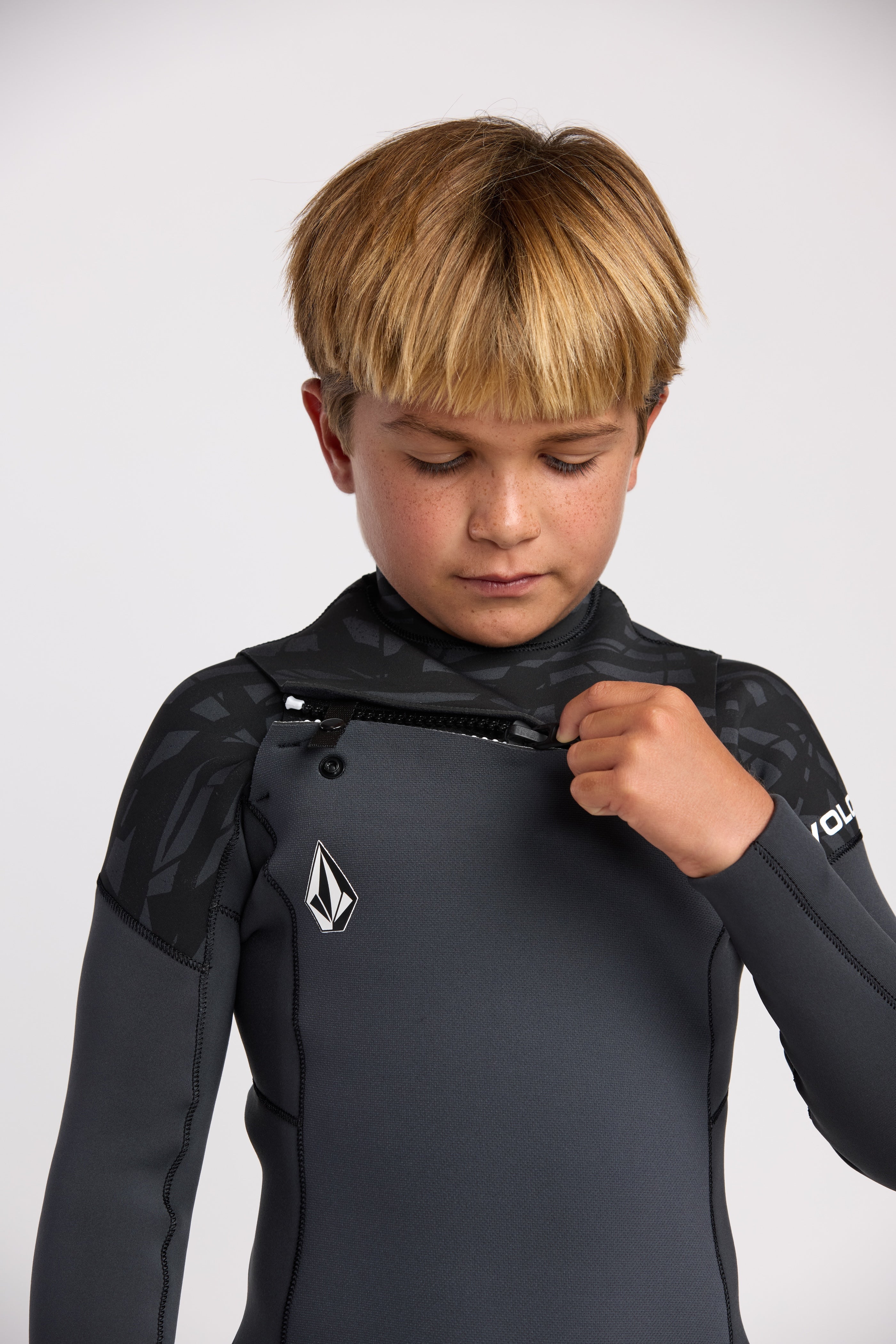 Big Kids' 3/2MM Modulator Chest Zip Full Wetsuit - Volcom