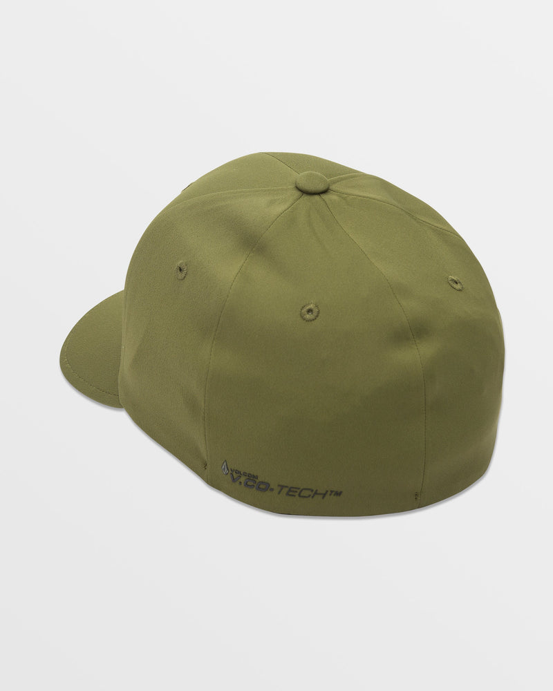 Volcom Men's Stone Tech Flexfit Delta Hat Squadron Green