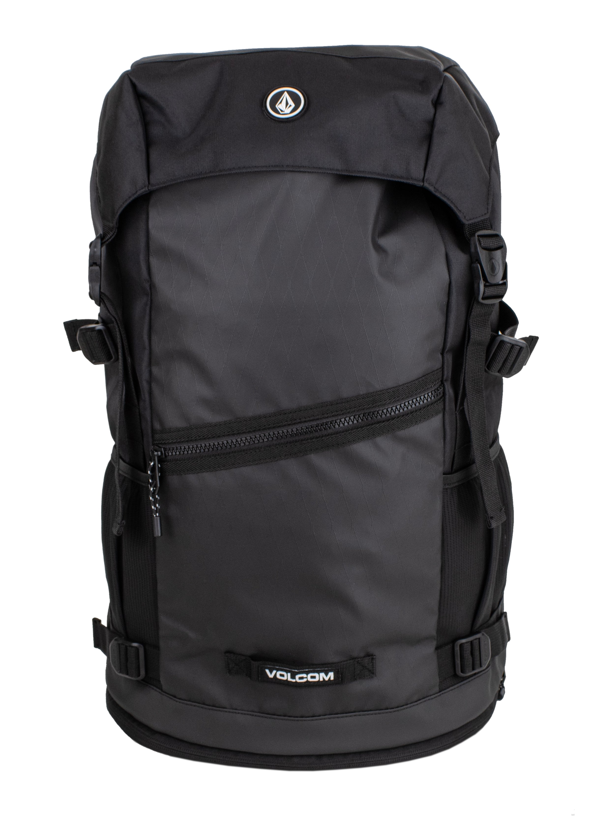 The Men's Litestone Gear Pack by Volcom is a durable backpack with a top flap, side straps, front zip pocket, and Volcom logo. Its sleek design keeps your essentials organized and secure.