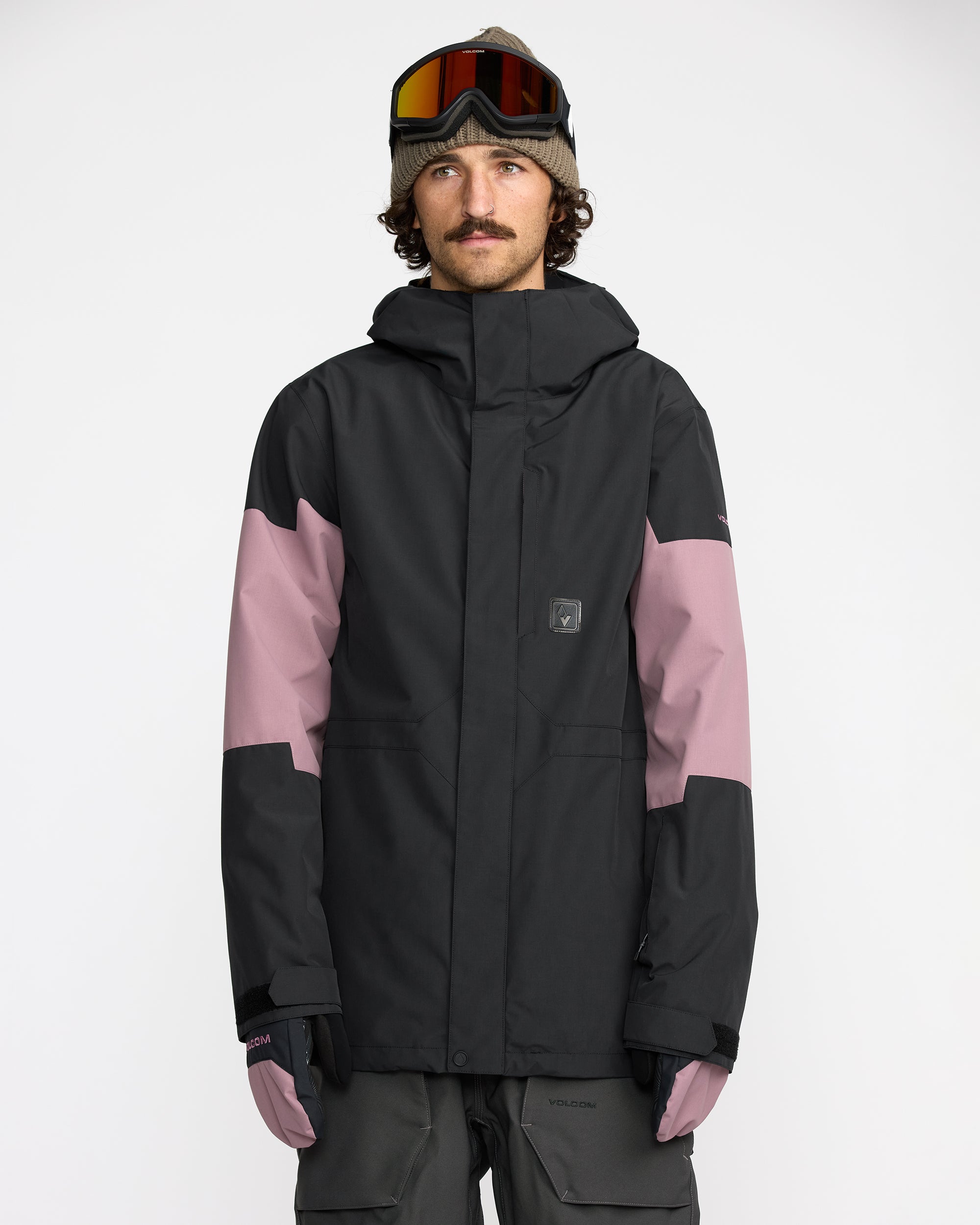 VOLCOM スノーボードジャケット M 黒/pinkpurple Men's Primry Insulated Jacket - Volcom