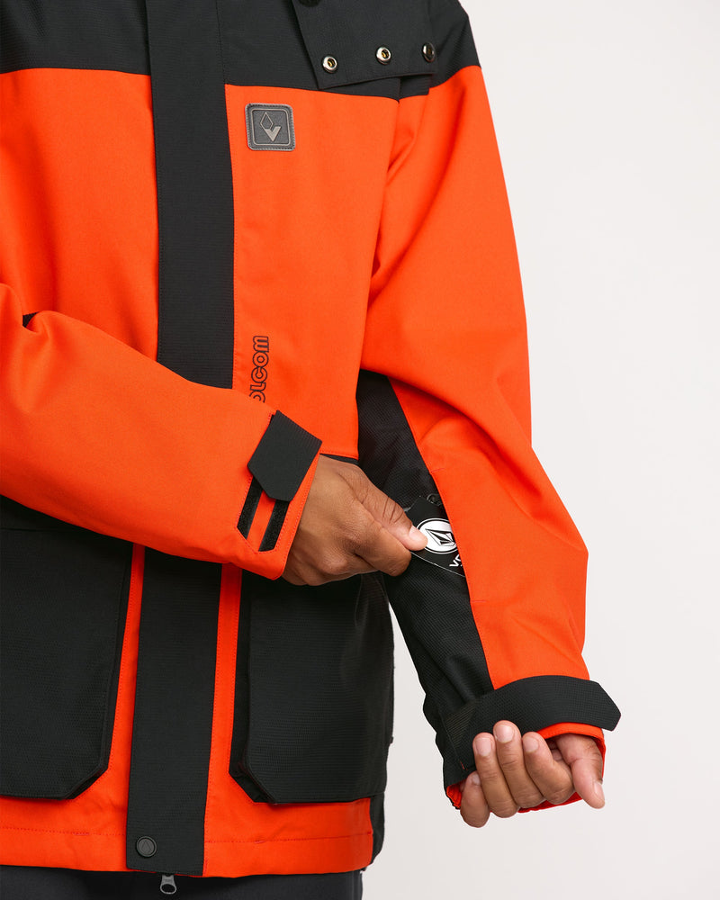 Volcom Men's Kleveland Shell Jacket Orange Shock