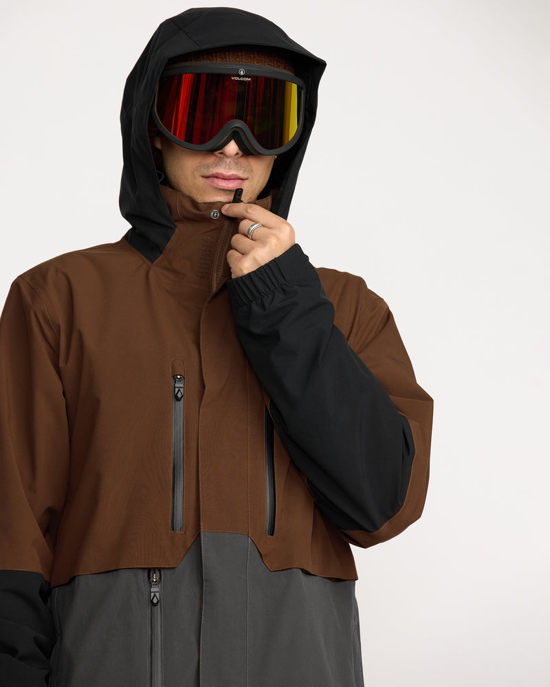 Volcom Men's Rnge Stretch 30K Jacket Brown