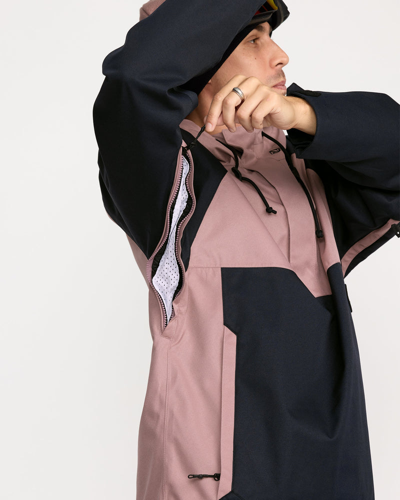 Volcom Men's Hossegor 20K Pullover Jacket Pale Mauve