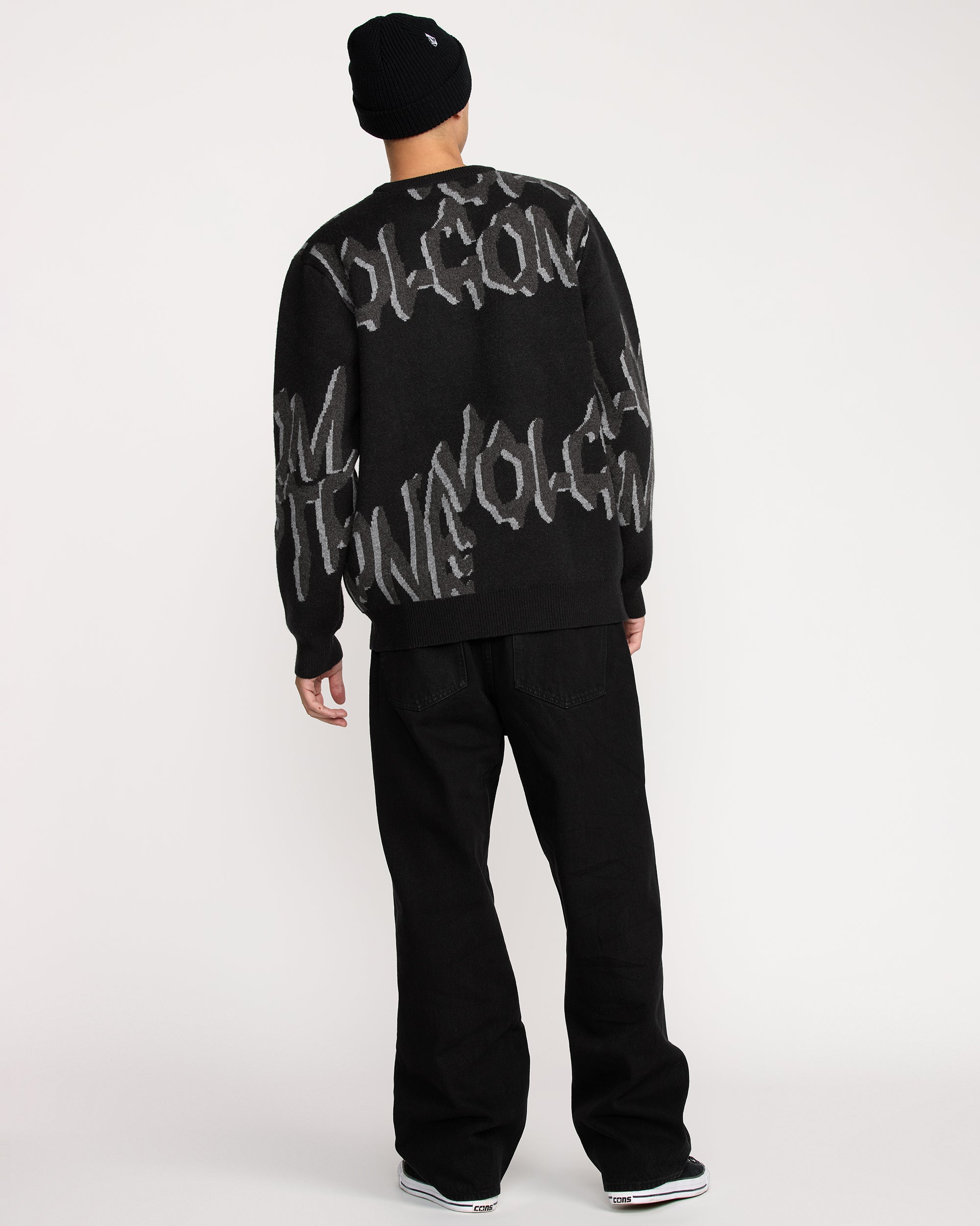 STONE  23AW BRUSHED SWEAT 3XL ブラック Men's Stone Jacquard Sweater - Volcom