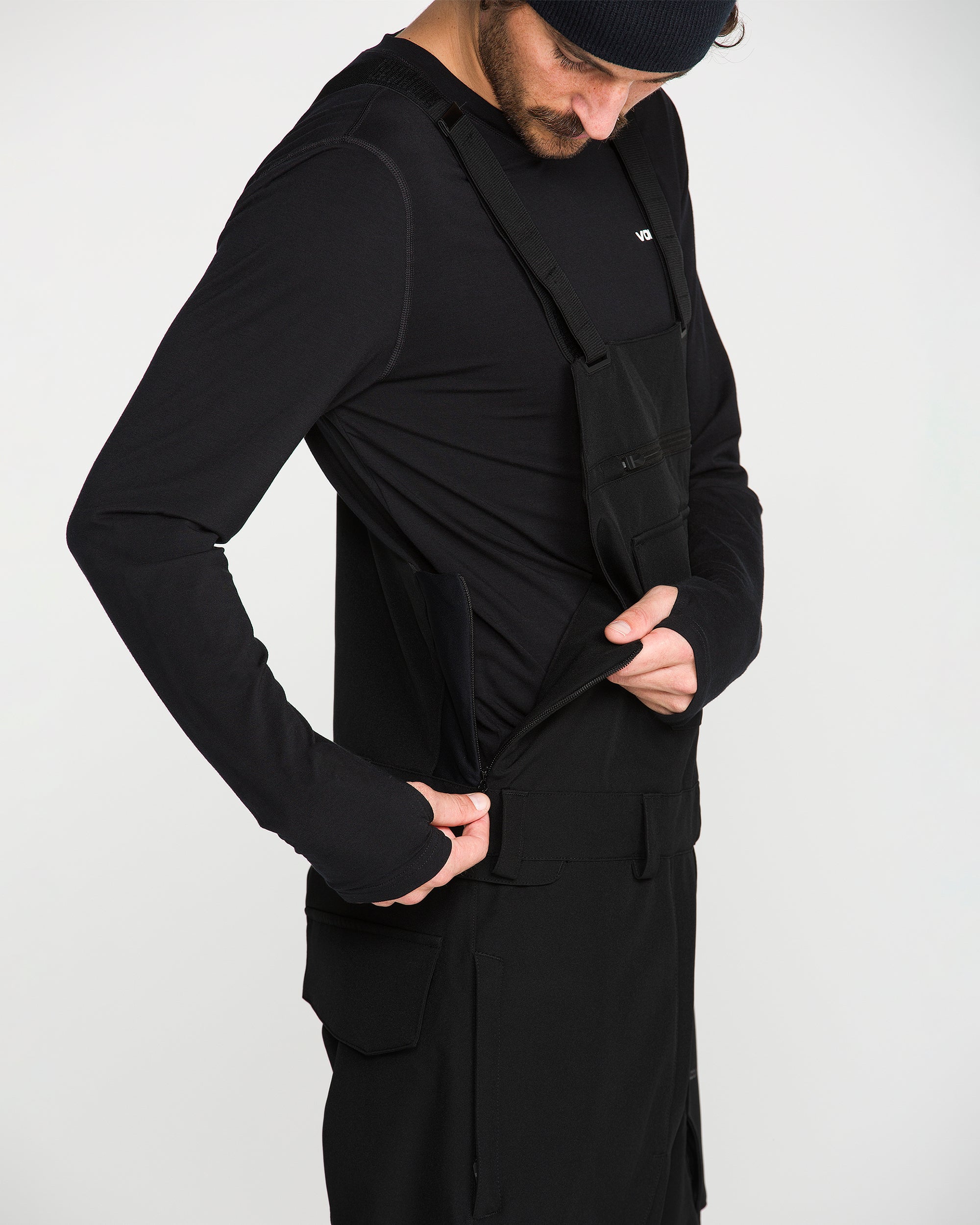 VOLCOM Mens Roan Bib Overalls Black ビブ Men's Roan Bib - Volcom