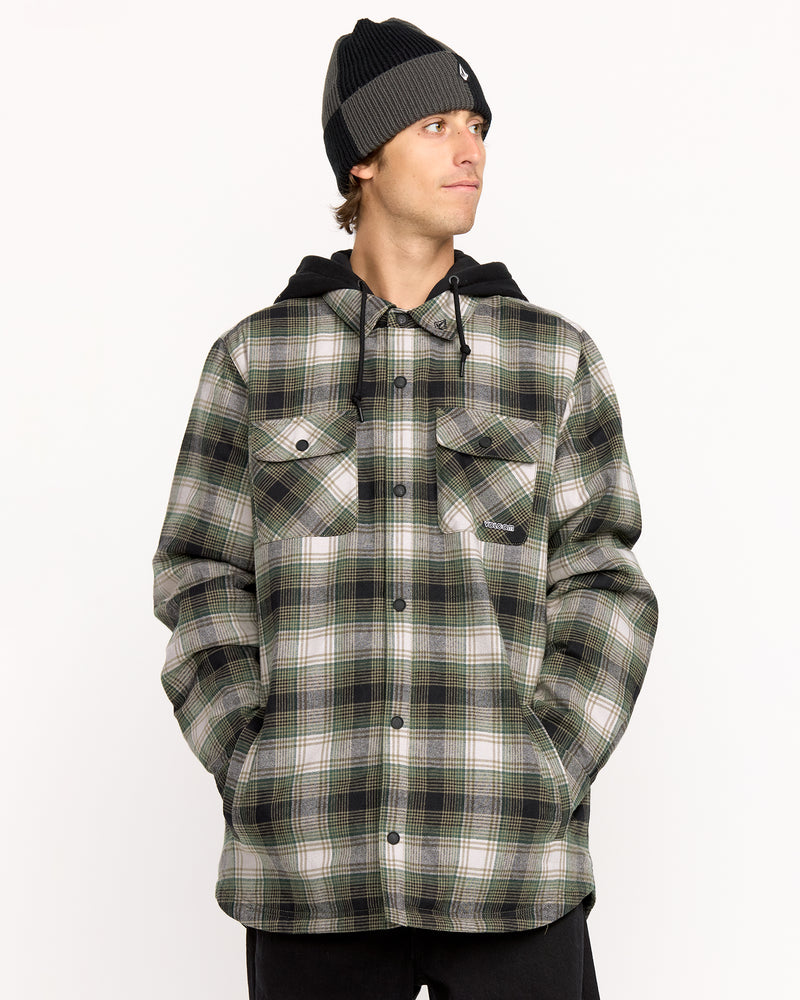 Volcom Men's Kenson Insulated Flannel Black Green