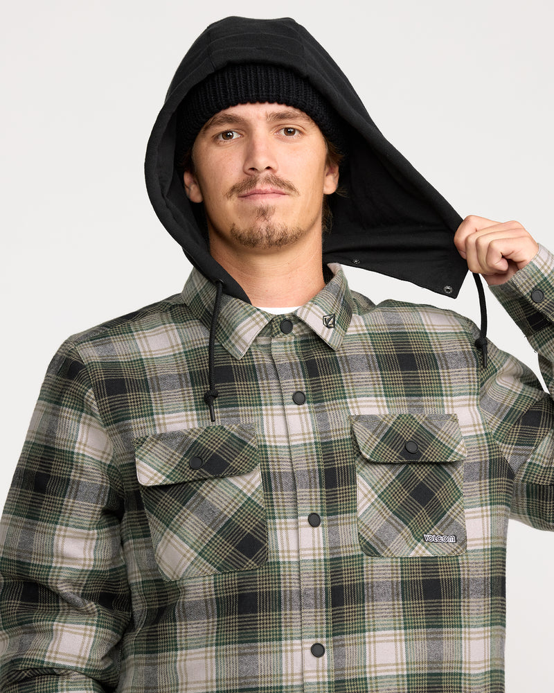 Volcom Men's Kenson Insulated Flannel Black Green