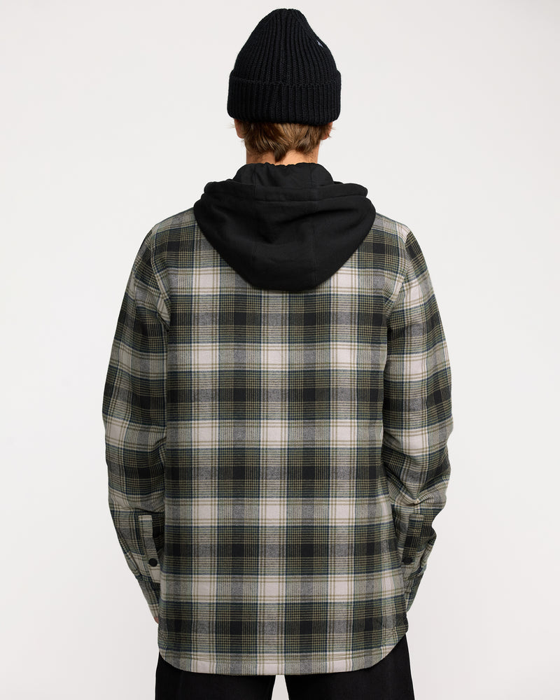 Volcom Men's Kenson Insulated Flannel Black Green