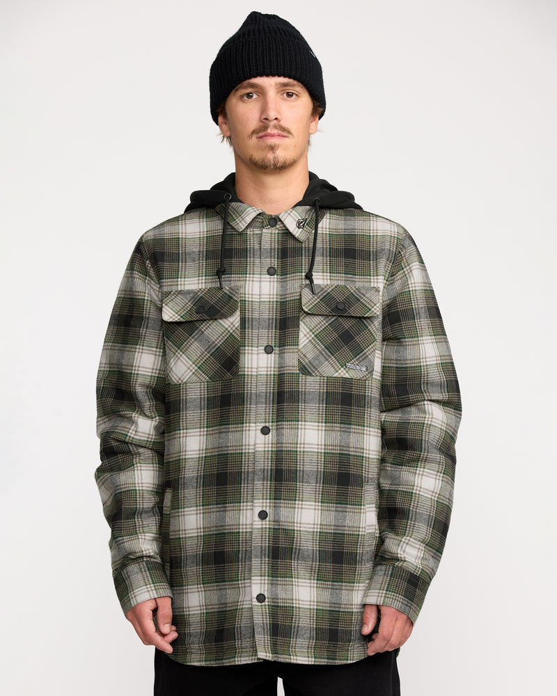 Volcom Men's Kenson Insulated Flannel Black Green