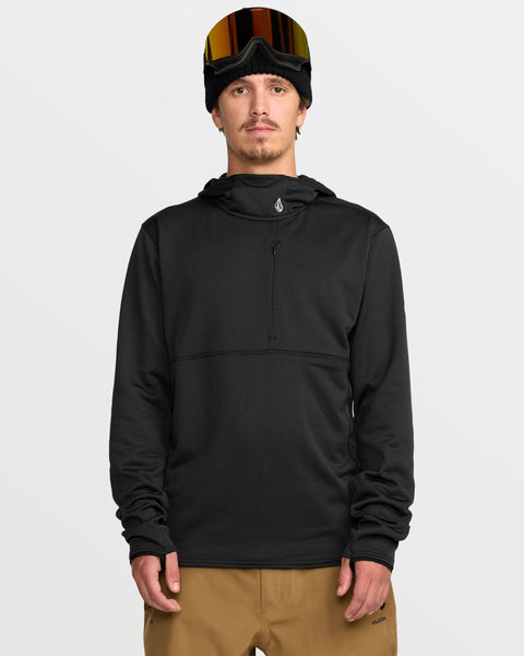 Men's Gridlock Hooded Fleece Pullover-Black-Volcom