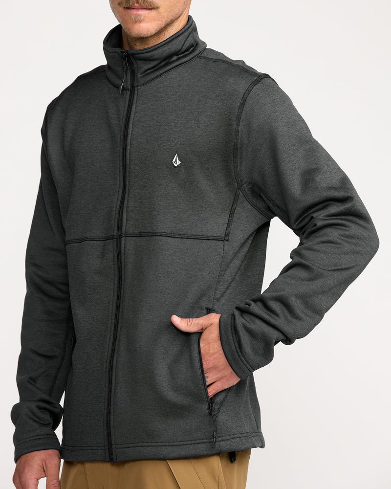 Men's Snowbound Fleece Full Zip-Black-Volcom