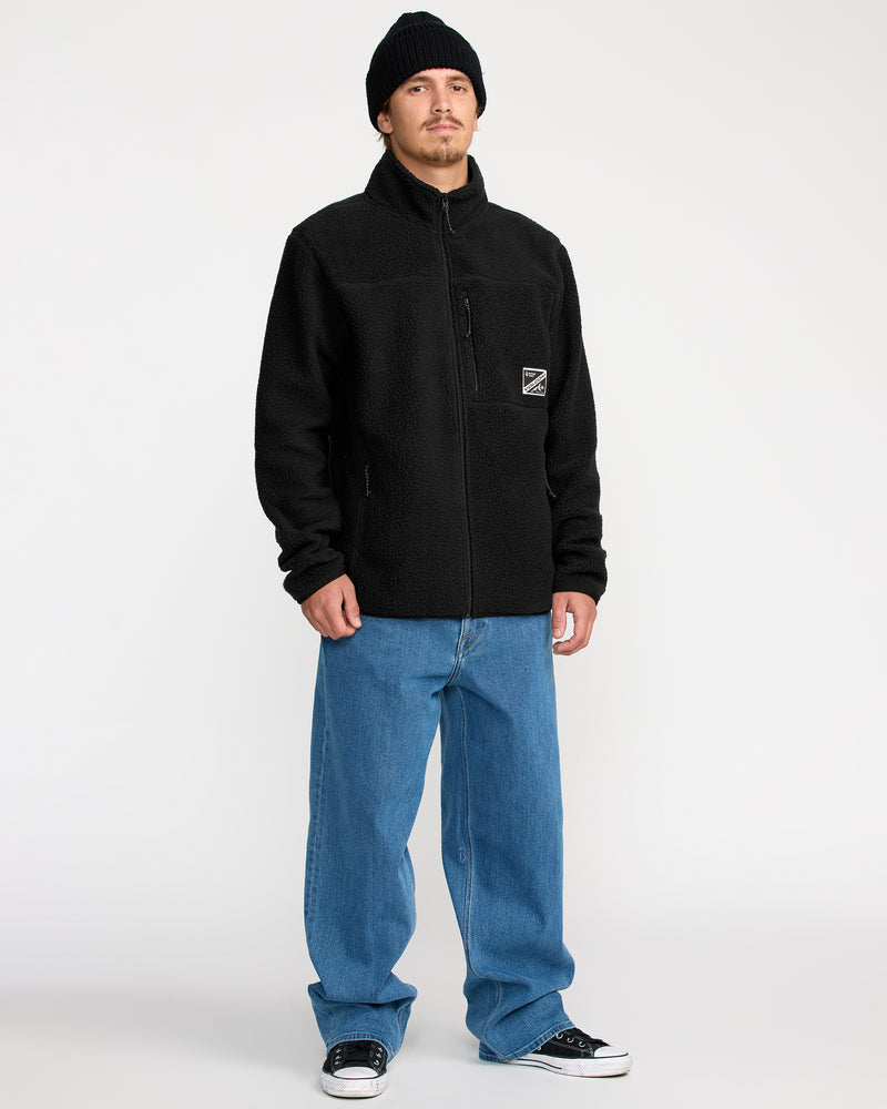 Men's Nelson Sherpa Full Zip-Black-Volcom