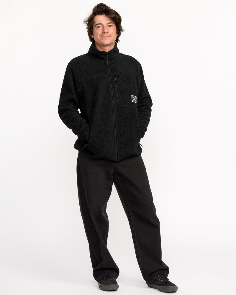 Men's Nelson Sherpa Full Zip-Black-Volcom