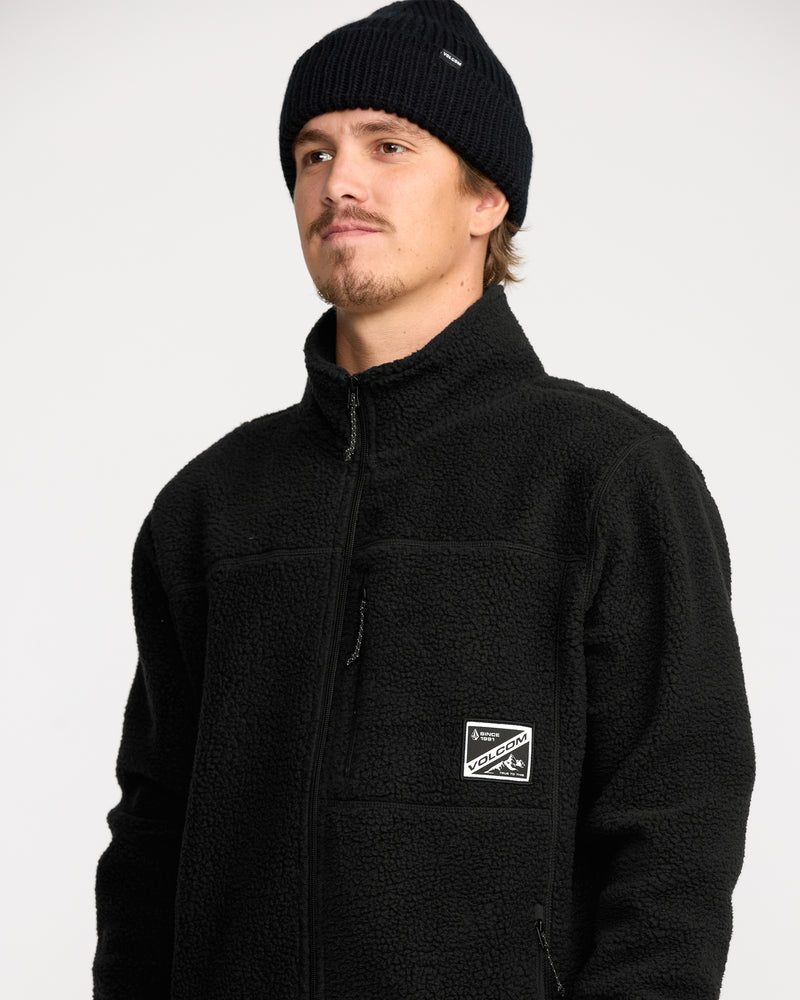 Men's Nelson Sherpa Full Zip-Black-Volcom