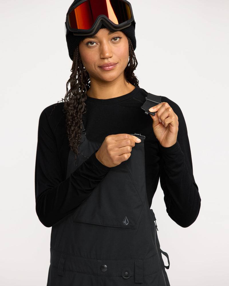 Volcom Women's Ash Stretch Gore Bib Overall Black