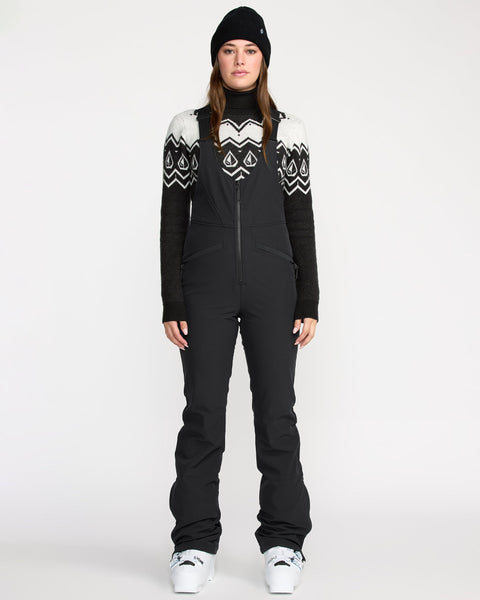 Women's Battle Stretch Bib Overall-Black-Volcom