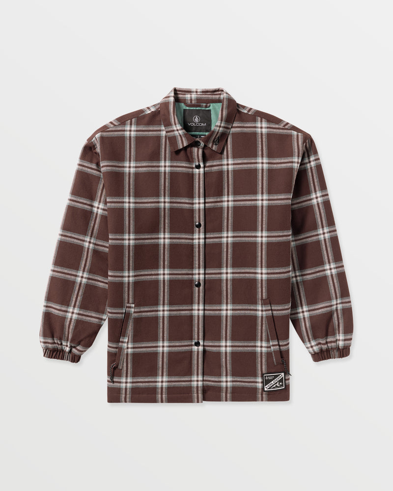 Volcom Women's Ins Riding Flannel Jacket Oxblood