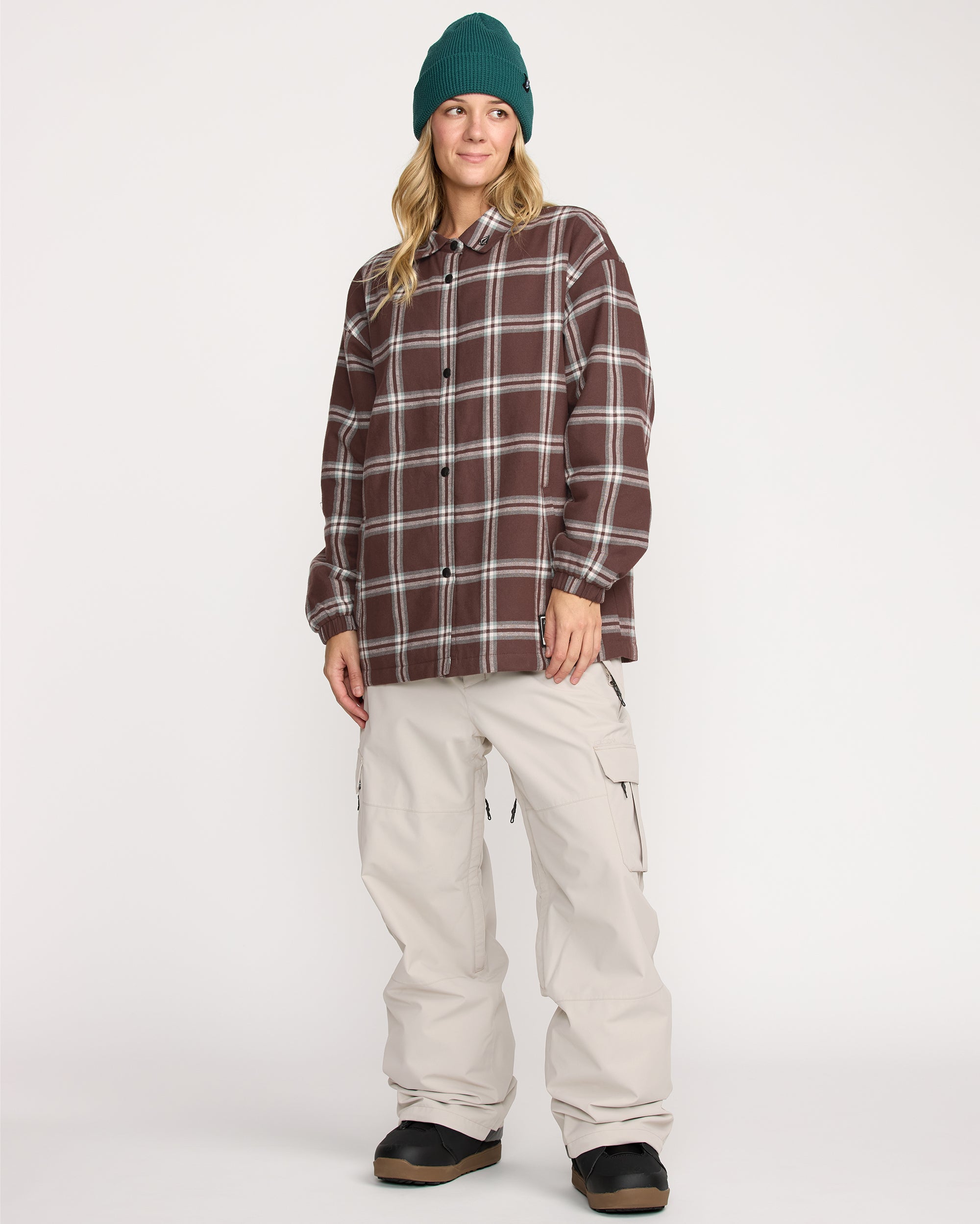 Volcom Women's Ins Riding Flannel Jacket Oxblood