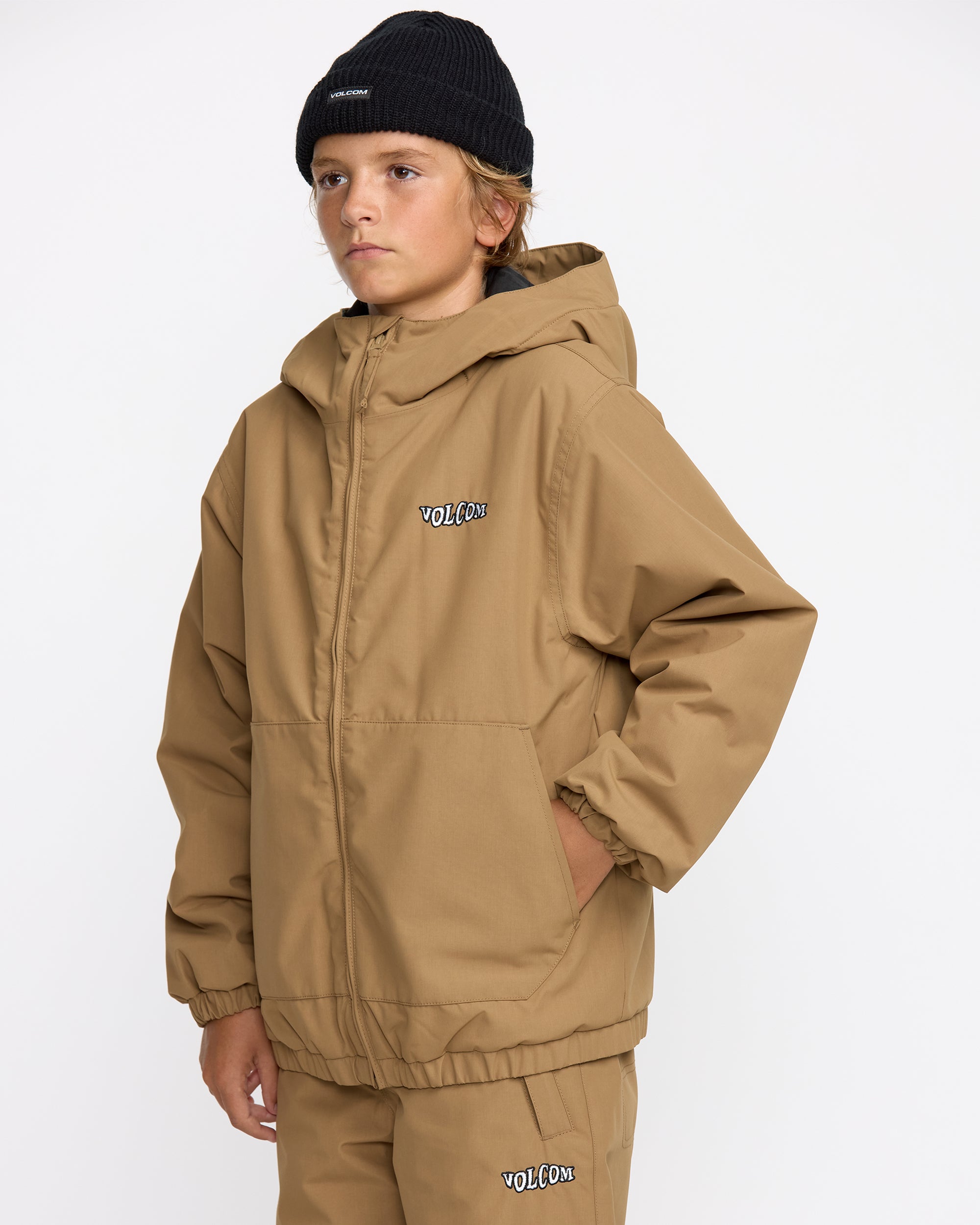 VOLCOM フード付きジャケット ベージュ Big Kids' Chaos Full Zip Jacket - Volcom