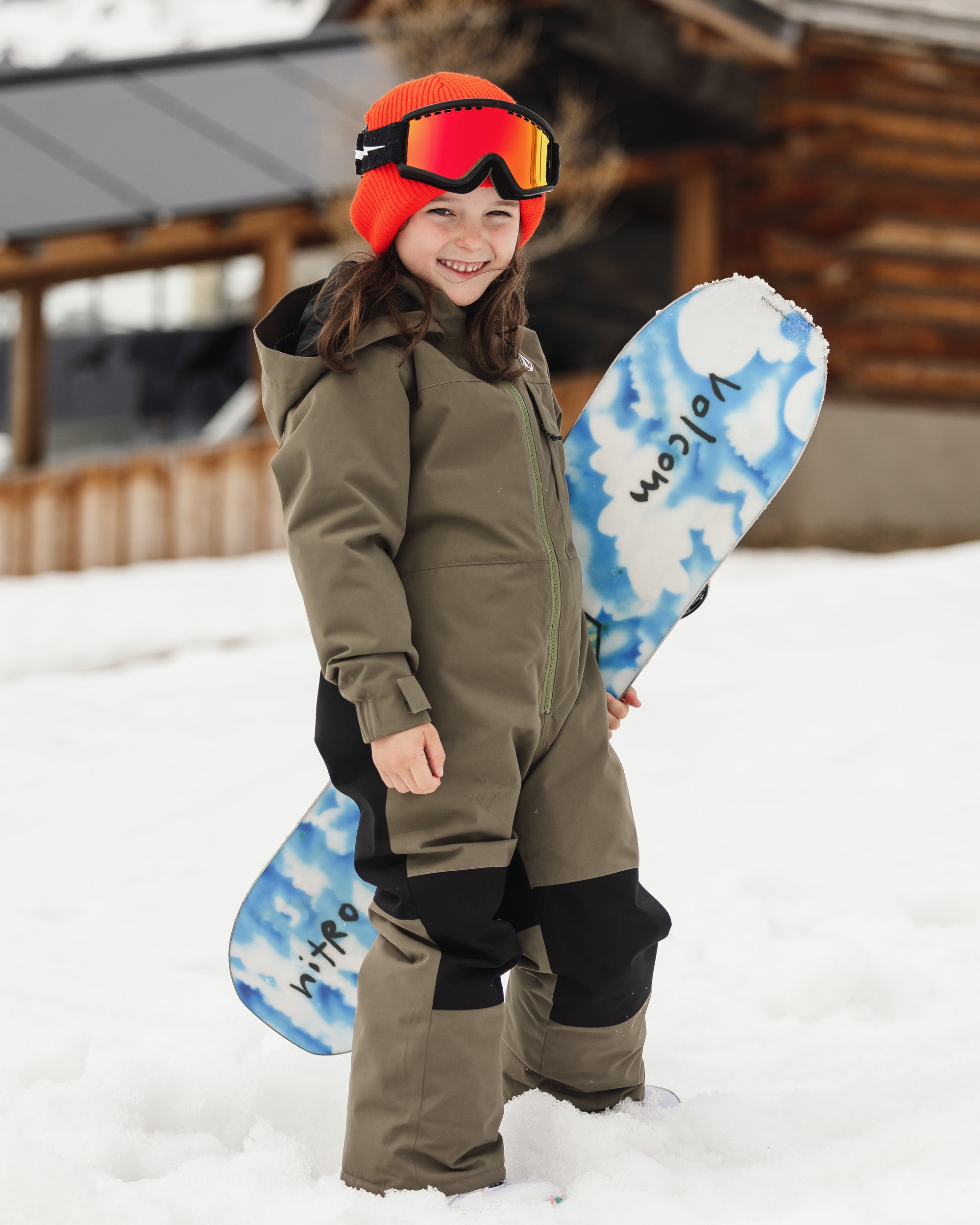 着用1回　volcom キッズウエア　上下セット　sizeS(10) Kid's Little Flurry One Piece - Volcom