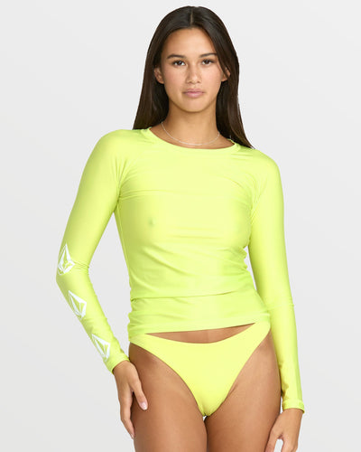 Volcom Women's Simply Core Long Sleeve Rashguard Island Green