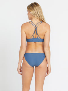 Simply Solid V Neck Bikini Top - Washed Blue