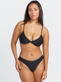 Simply Seamless V-Neck Bikini Top - Black