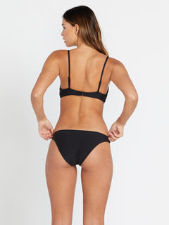 Simply Seamless V Neck Bikini Top - Black