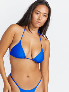 Simply Solid Slide Triangle Bikini Top - True Blue