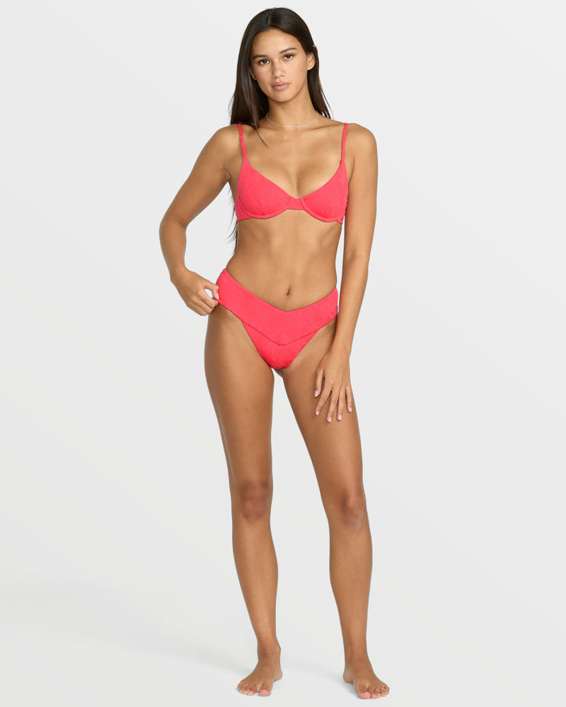 Volcom Women's Blossom Daze V Bottom Bikini Bottom True Red