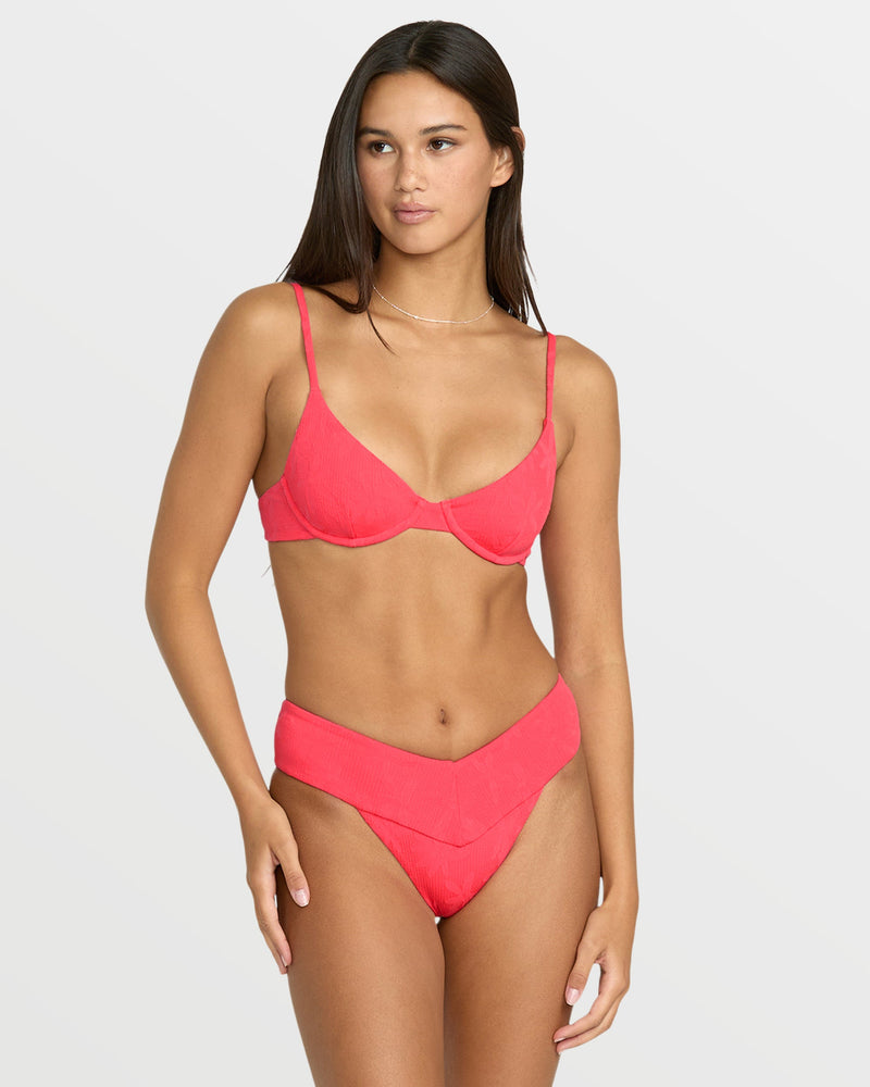 Volcom Women's Blossom Daze V Bottom Bikini Bottom True Red