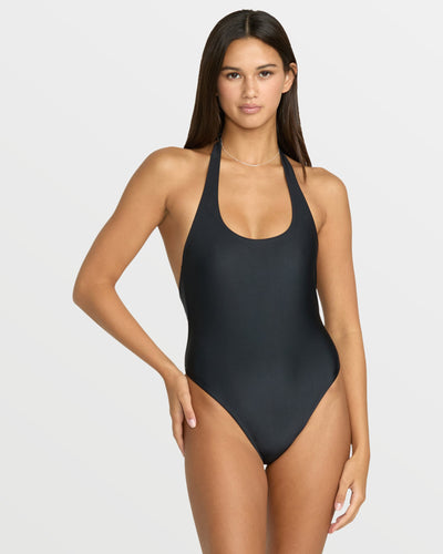 Volcom Women's Simply Seamless Halter One Piece Black
