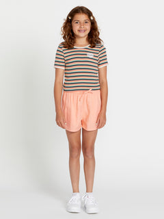 Girls Lived in Lounge Knit Short Sleeve Shirt - Reef Pink