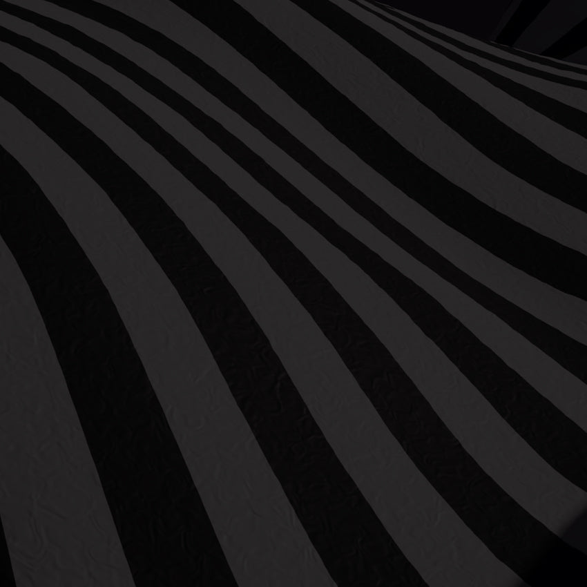 A surface covered in wavy, diagonal black and dark gray stripes, creating an abstract, flowing pattern.