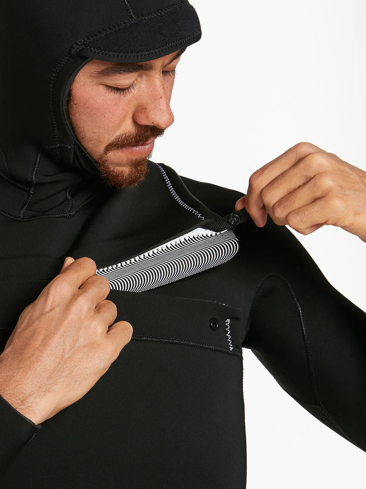 Modulator 4/3mm Hooded Long Sleeve Chest Zip Wetsuit - Black (2022)