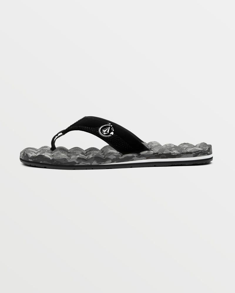 Volcom Men's Recliner Hawaii Sandals Black/White