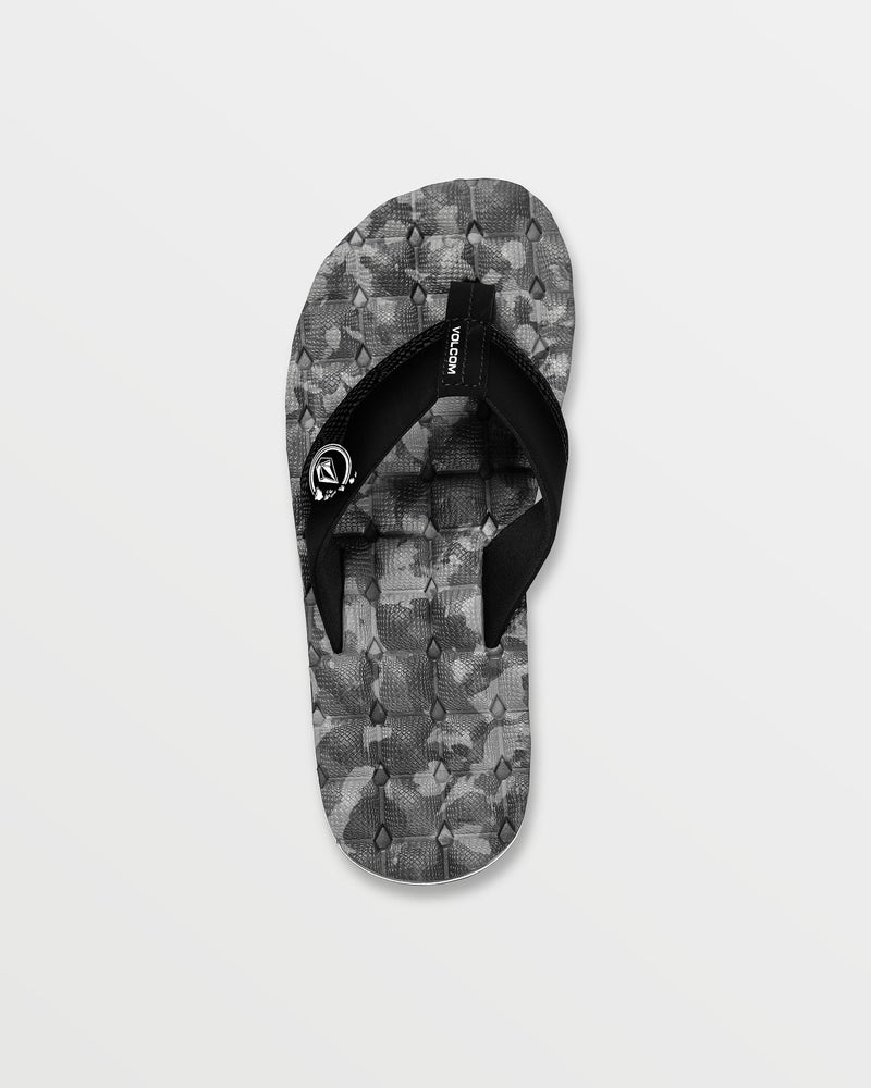 Volcom Men's Recliner Hawaii Sandals Black/White