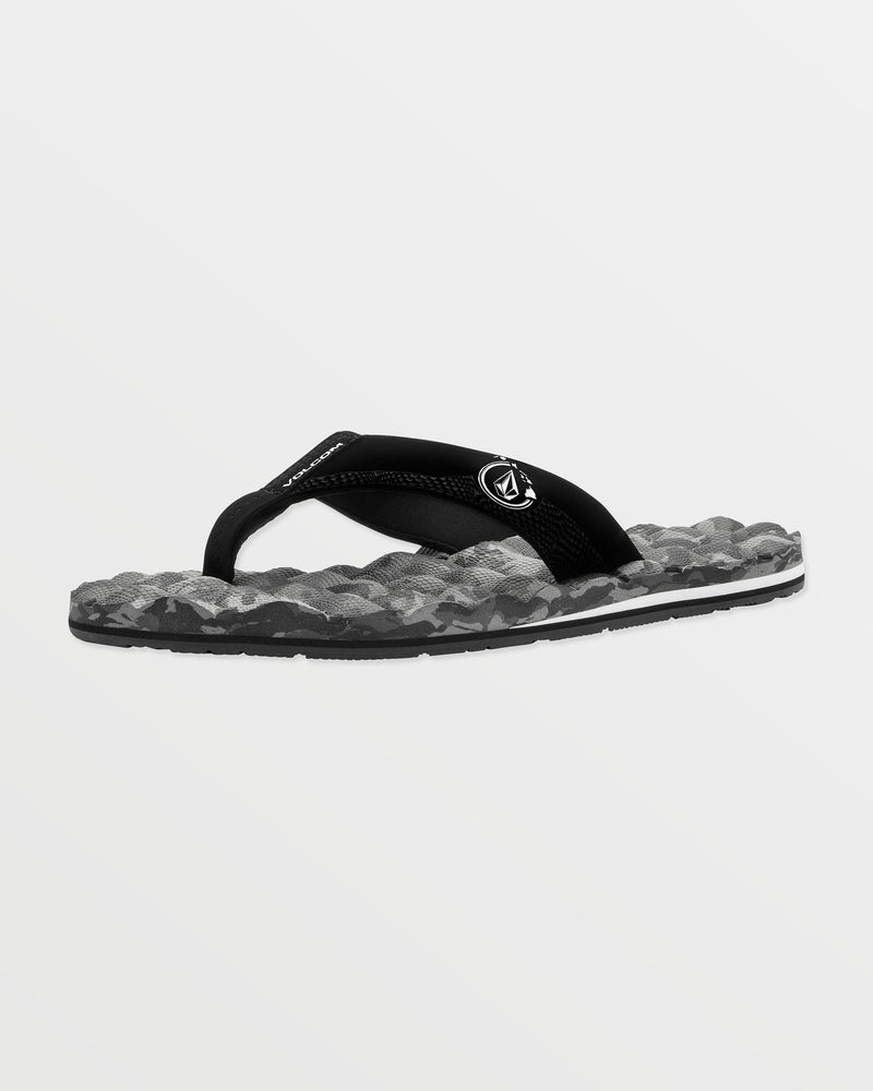 Volcom Men's Recliner Hawaii Sandals Black/White