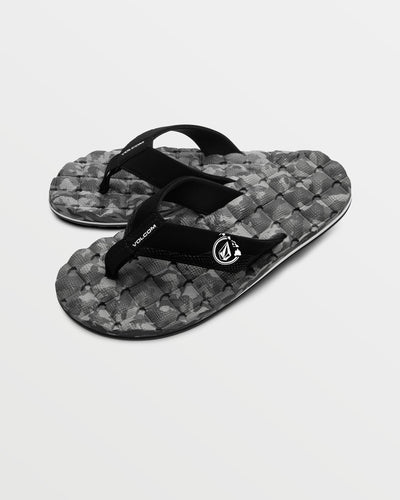 Volcom Men's Recliner Hawaii Sandals Black/White