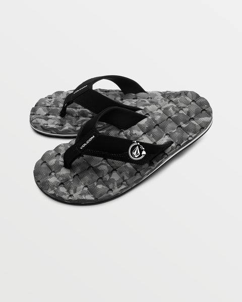 Volcom Men's Recliner Hawaii Sandals Black/White
