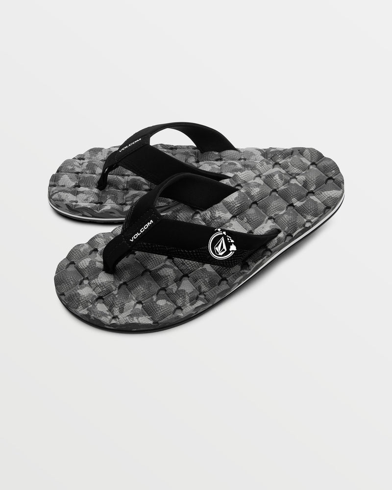 Volcom Men's Recliner Hawaii Sandals Black/White