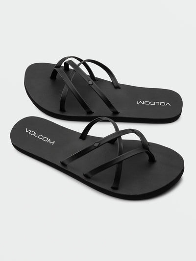 Volcom Women's New School II Sandals Black Out